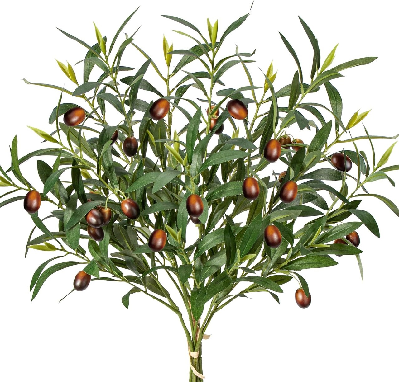 2 Bundles Faux Olive Branches for Vase, 22.8 Inch Fake Olive Greenery Stems Artificial Olive Tree Leaves for Bouquets Centerpieces Wedding Holiday Home Vase Decor